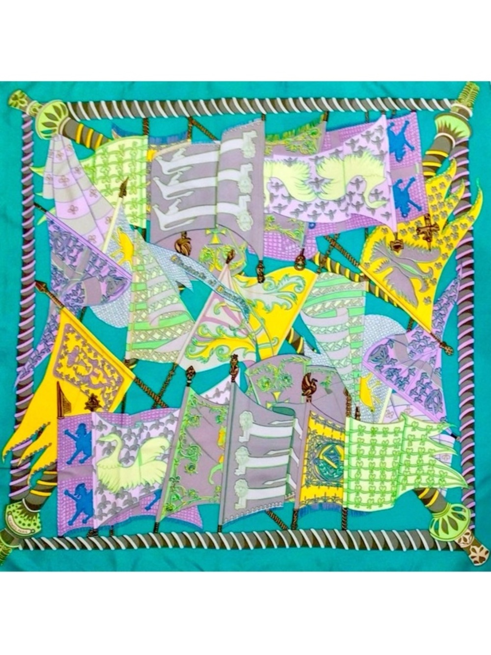 Hermès 100% Silk Scarf Etendards et Bannières by Annie Faivre RARE FIND! 1984